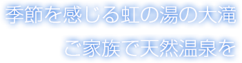 季節を感じる虹の湯の大滝 ご家族で天然温泉を